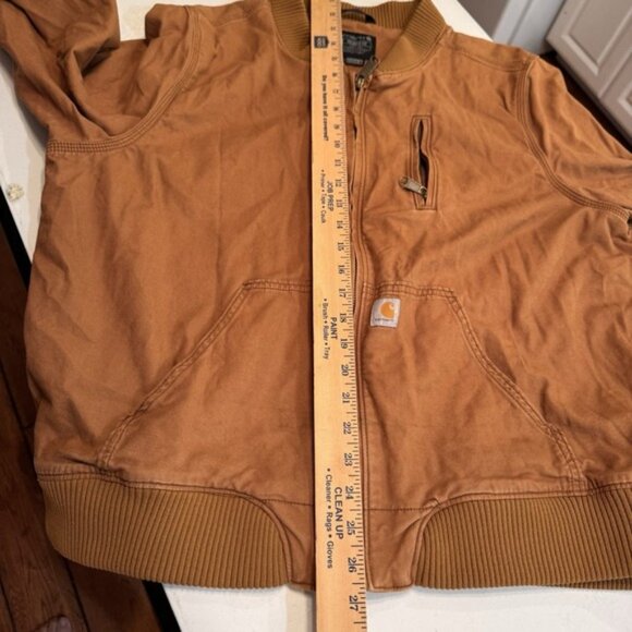 Women's Carhartt jacket Size 2XL 20 Tan Bomber Relaxed Fit Workwear - Picture 9 of 11